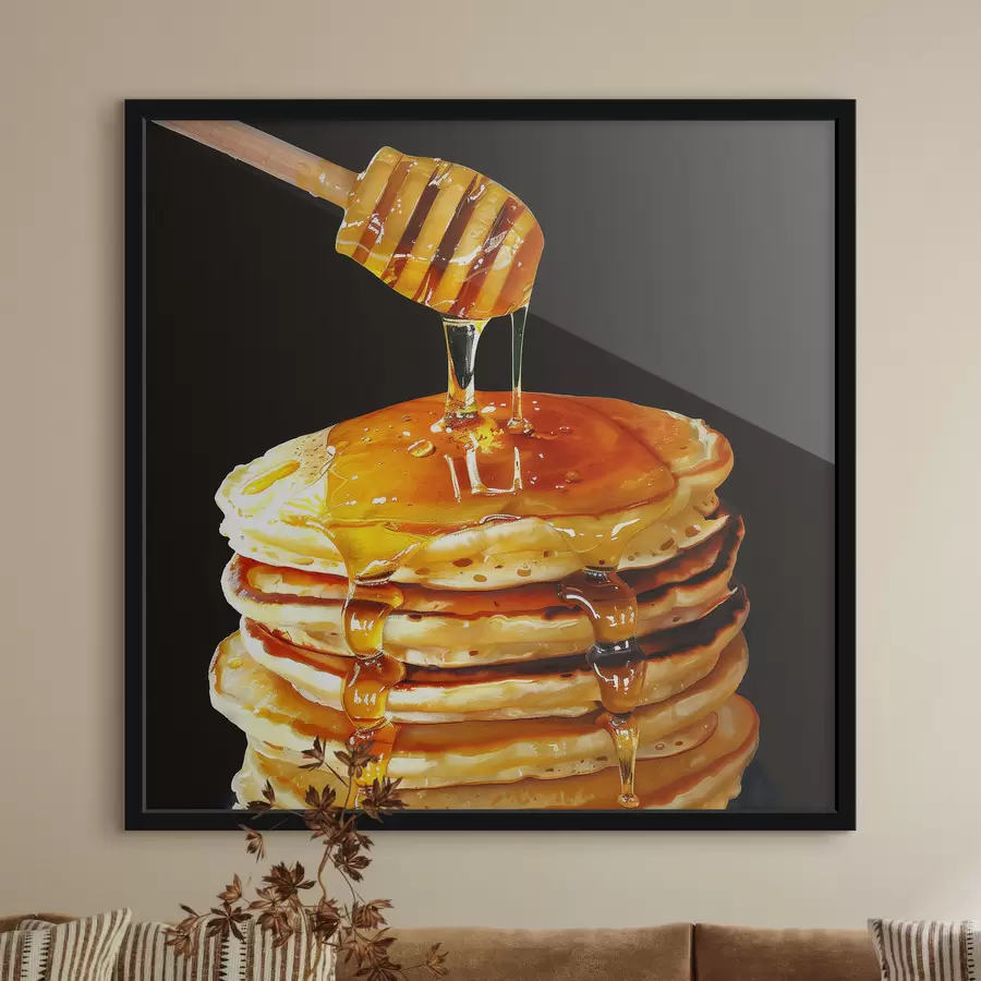 Fotobehang Pannenkoeken met honing f40374