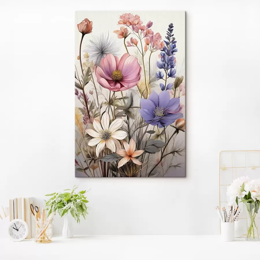  Peintures fleurs sauvages, composition florale s40423