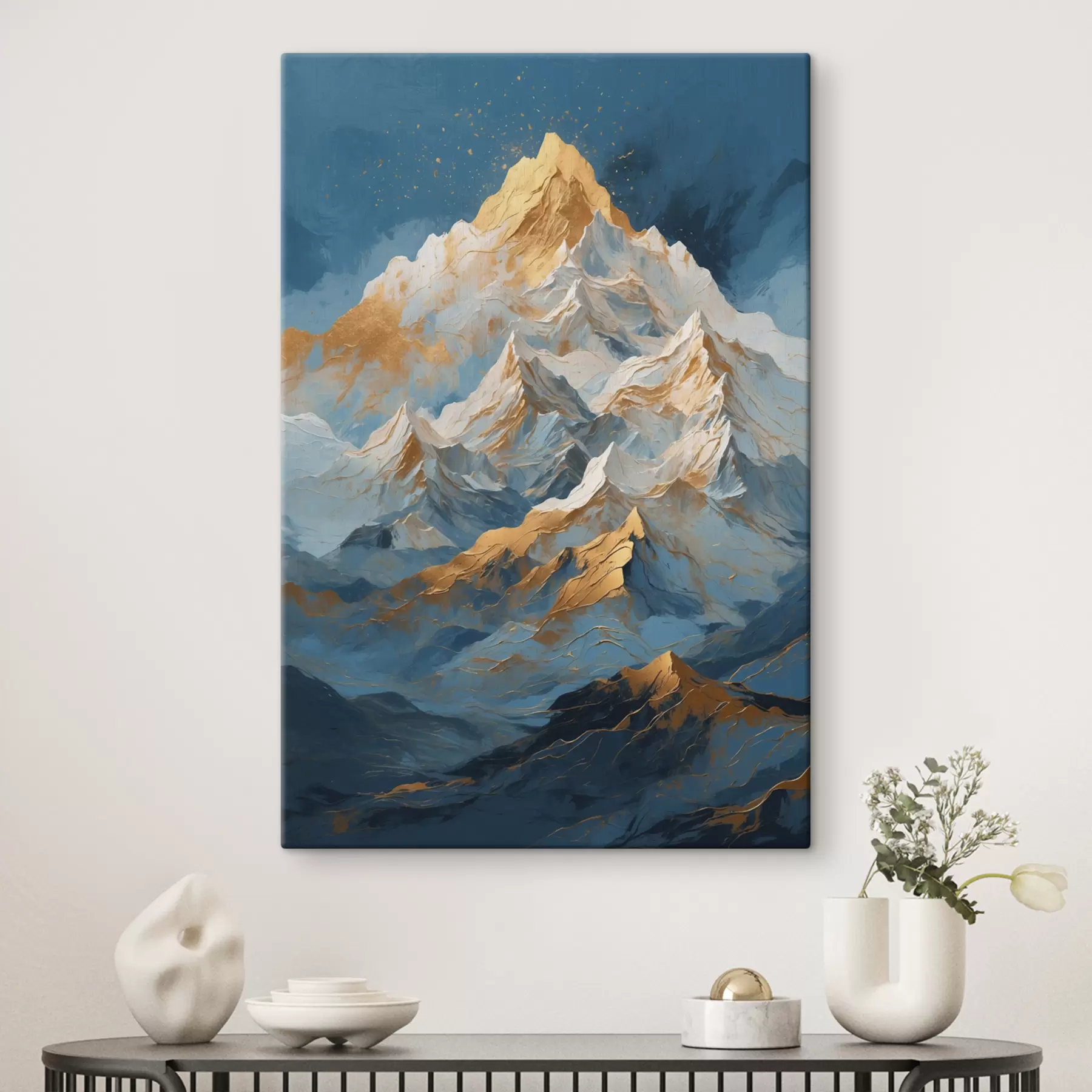 Papier peint photo Montagnes sur fond bleu s40327