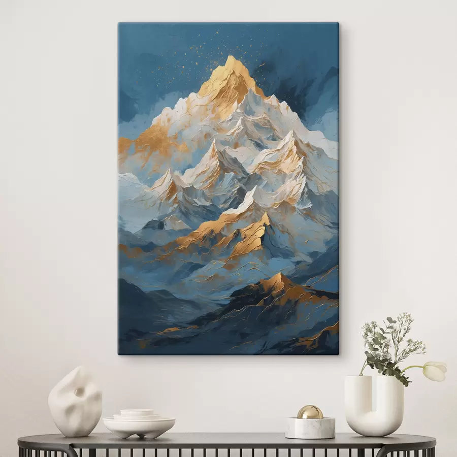  Peintures Montagnes sur fond bleu s40327