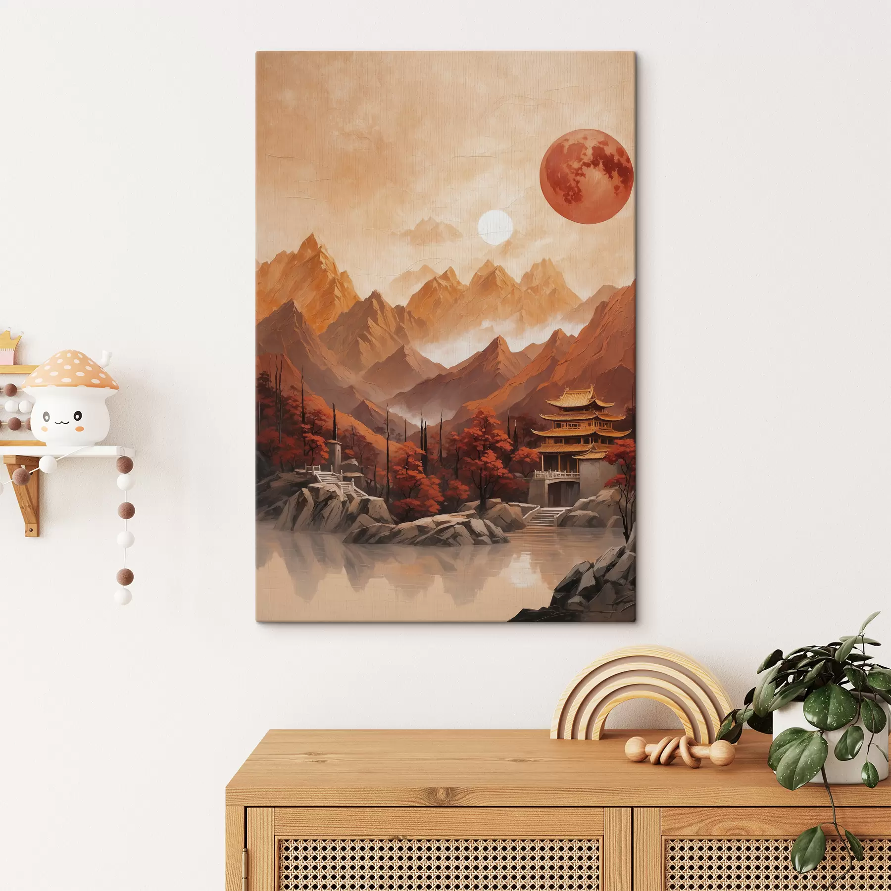  Peintures Bâtiment historique chinois dans les montagnes s40330