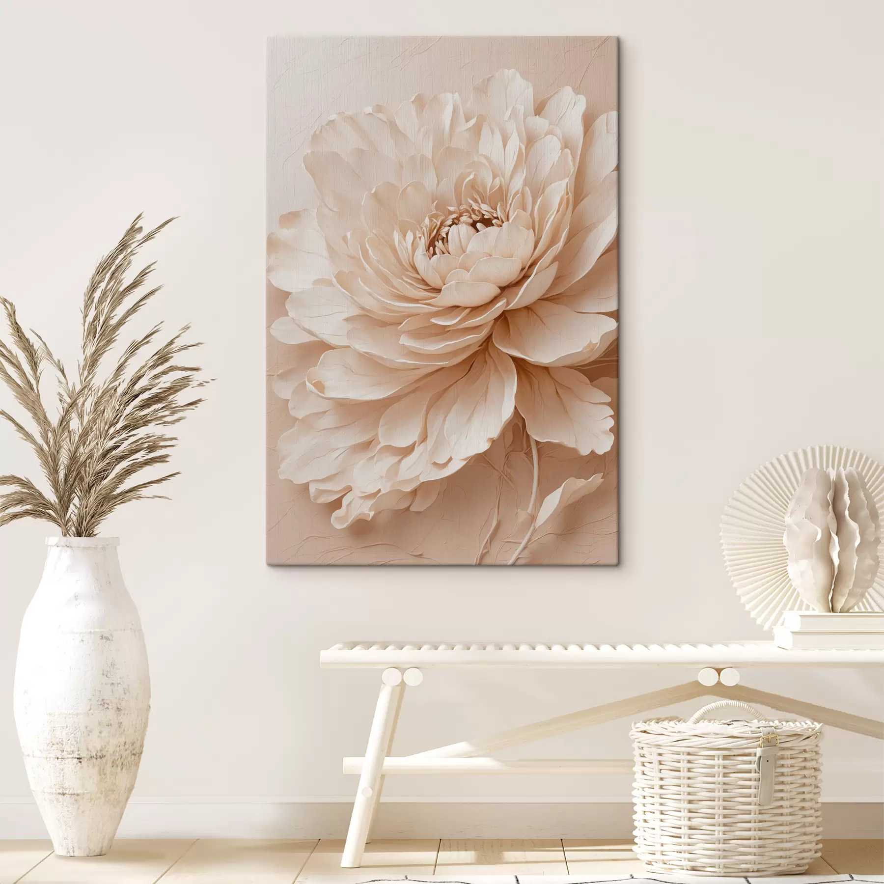Fotobehang Beige bloem op beige achtergrond s40331