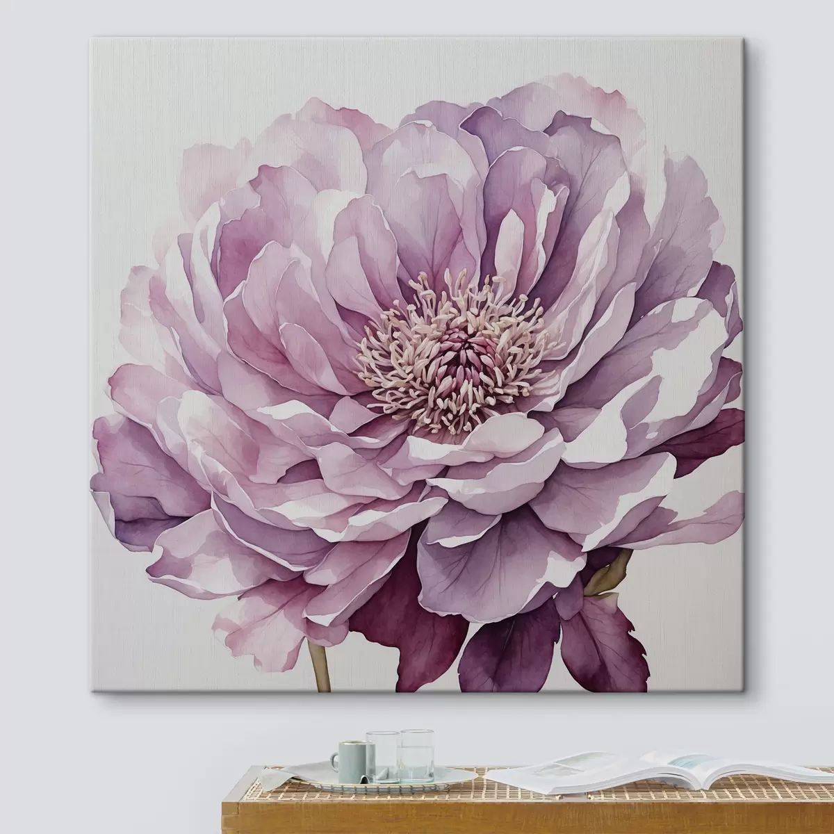  Peintures Fleur violette sur fond blanc s40347