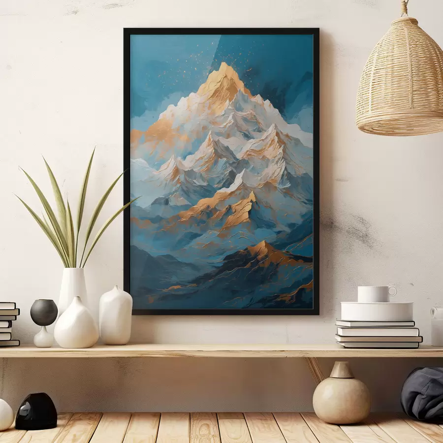  Peintures Montagnes sur fond bleu f40327