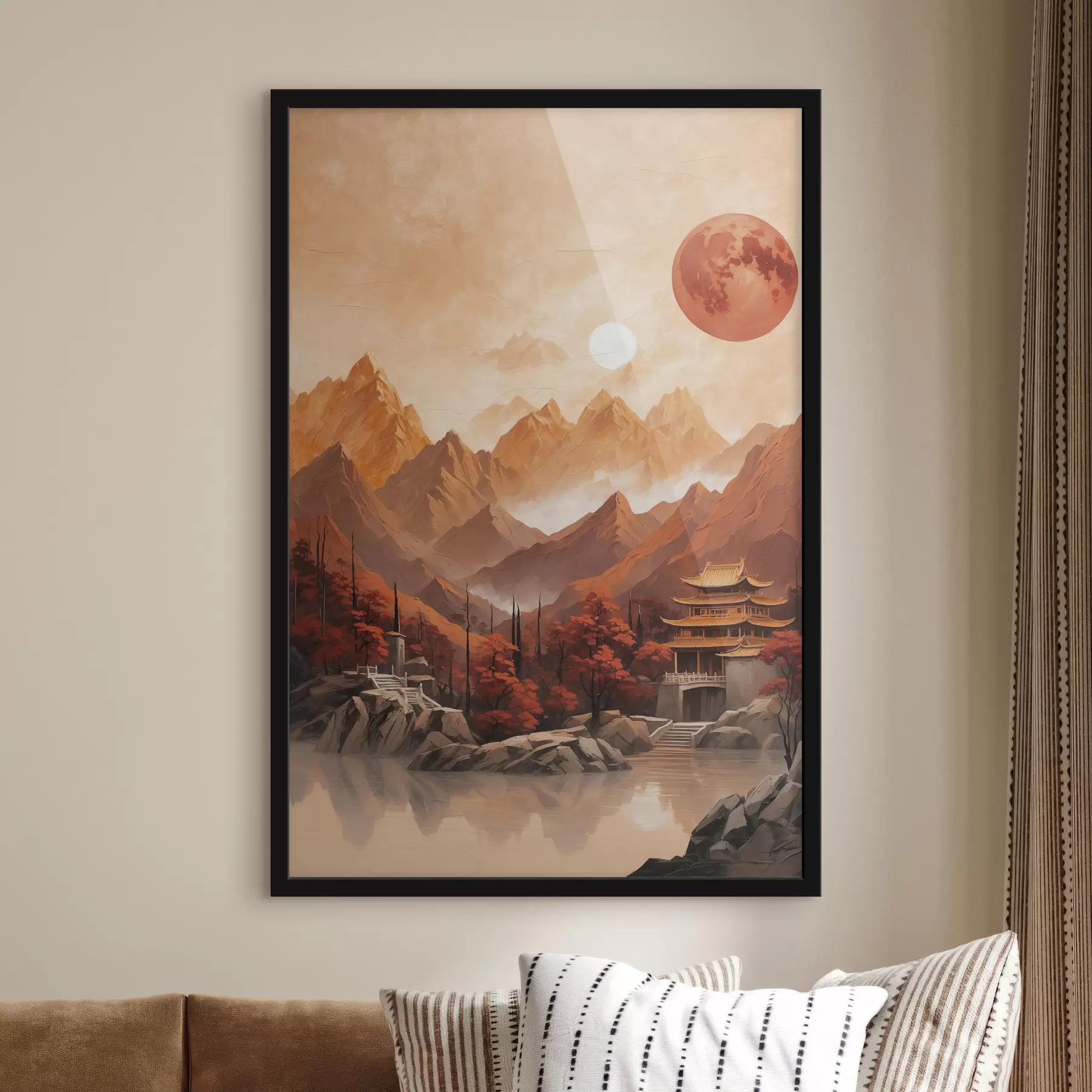 Papier peint photo Bâtiment historique chinois dans les montagnes f40330