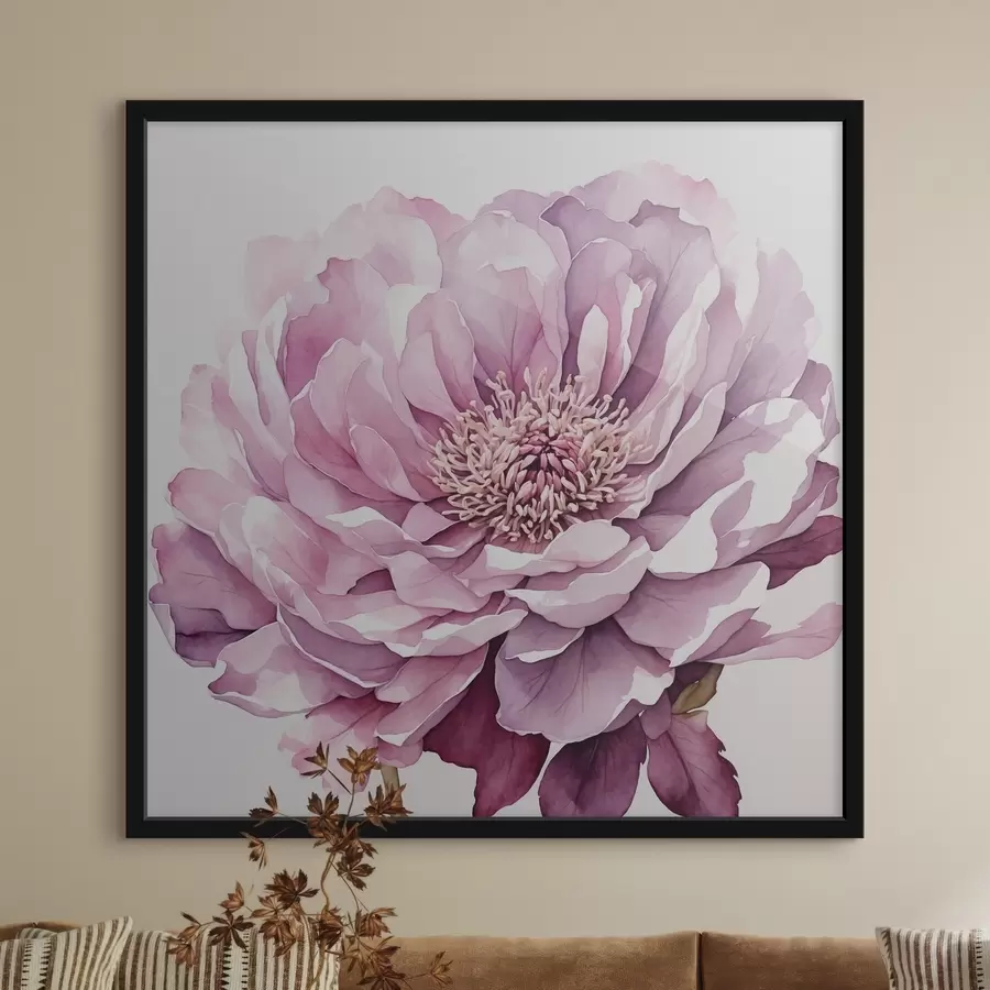 Fotobehang Paarse bloem op witte achtergrond f40347