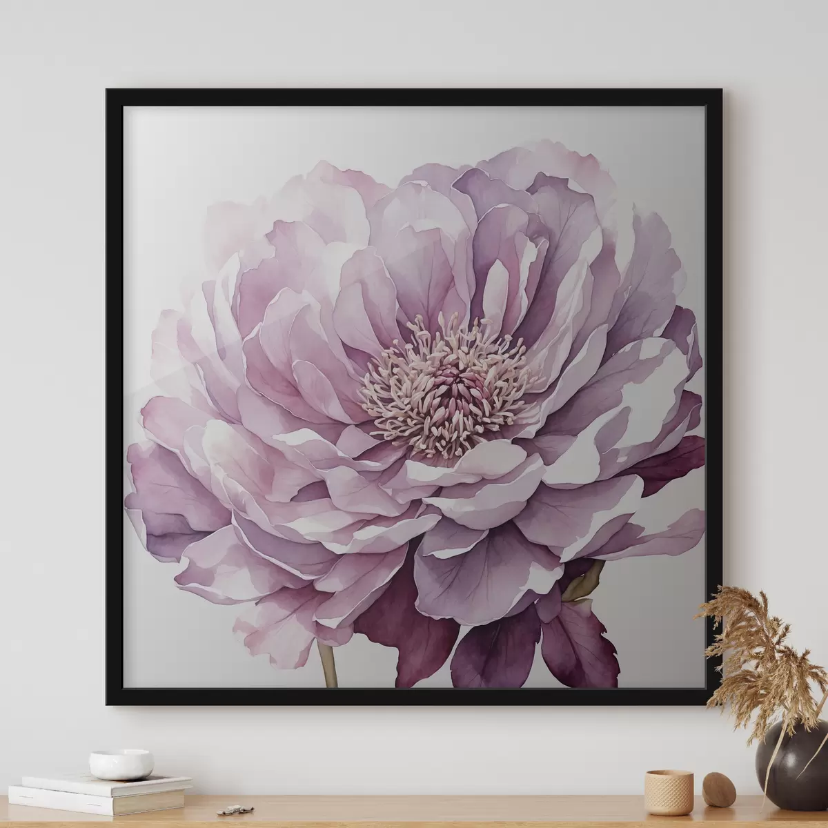 Affiche Fleur violette sur fond blanc f40347