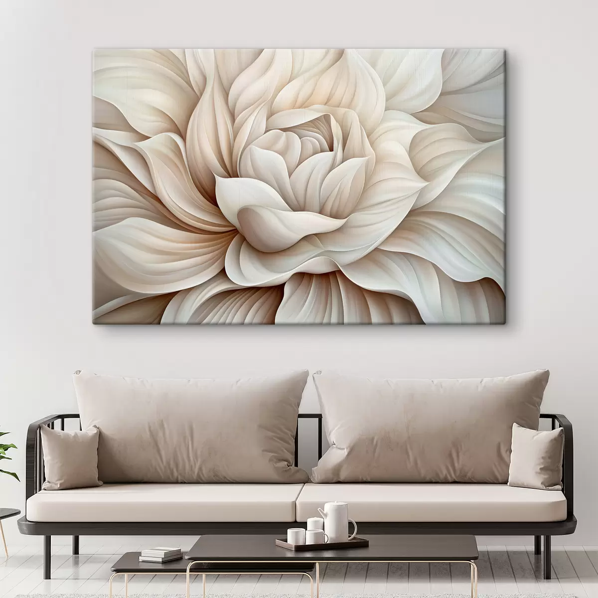  Schilderijen Bloemblaadjes van een grote abstracte bloem s40352