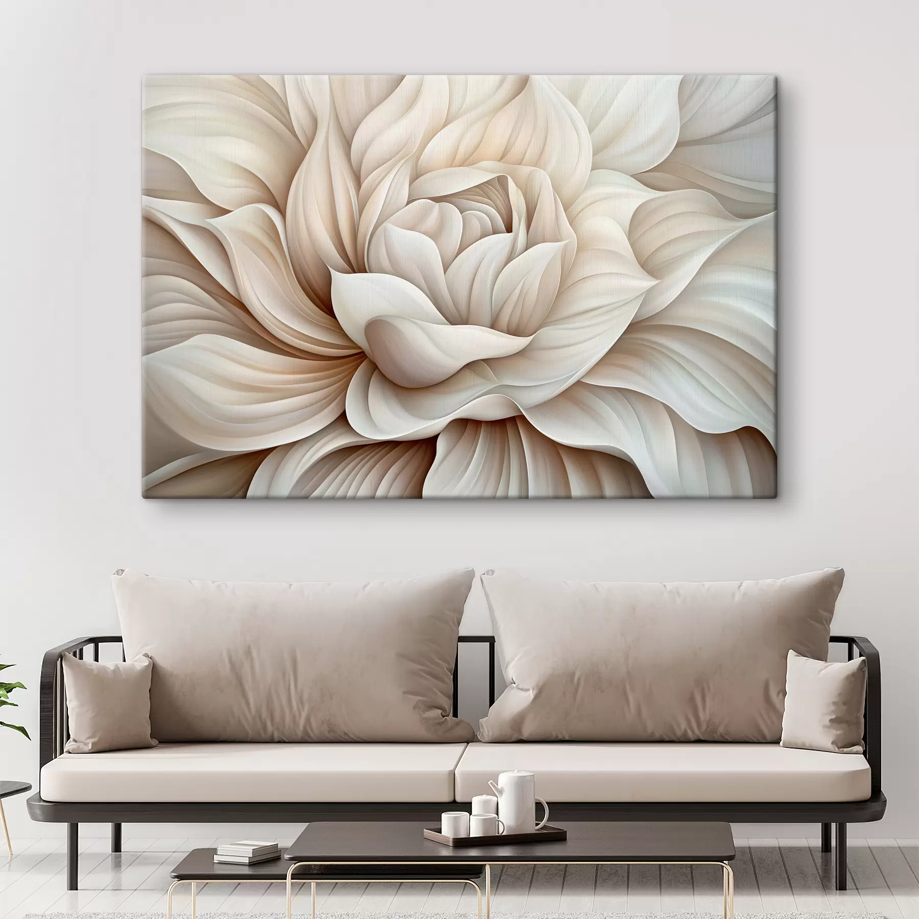 Fotobehang Bloemblaadjes van een grote abstracte bloem s40352