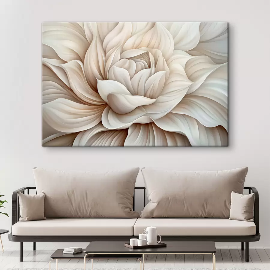  Schilderijen Bloemblaadjes van een grote abstracte bloem s40352