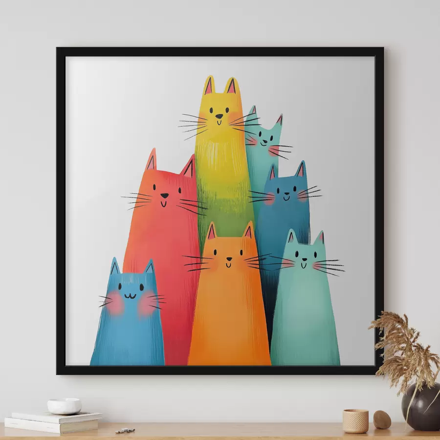 Papier peint photo Chats multicolores abstraits f40041