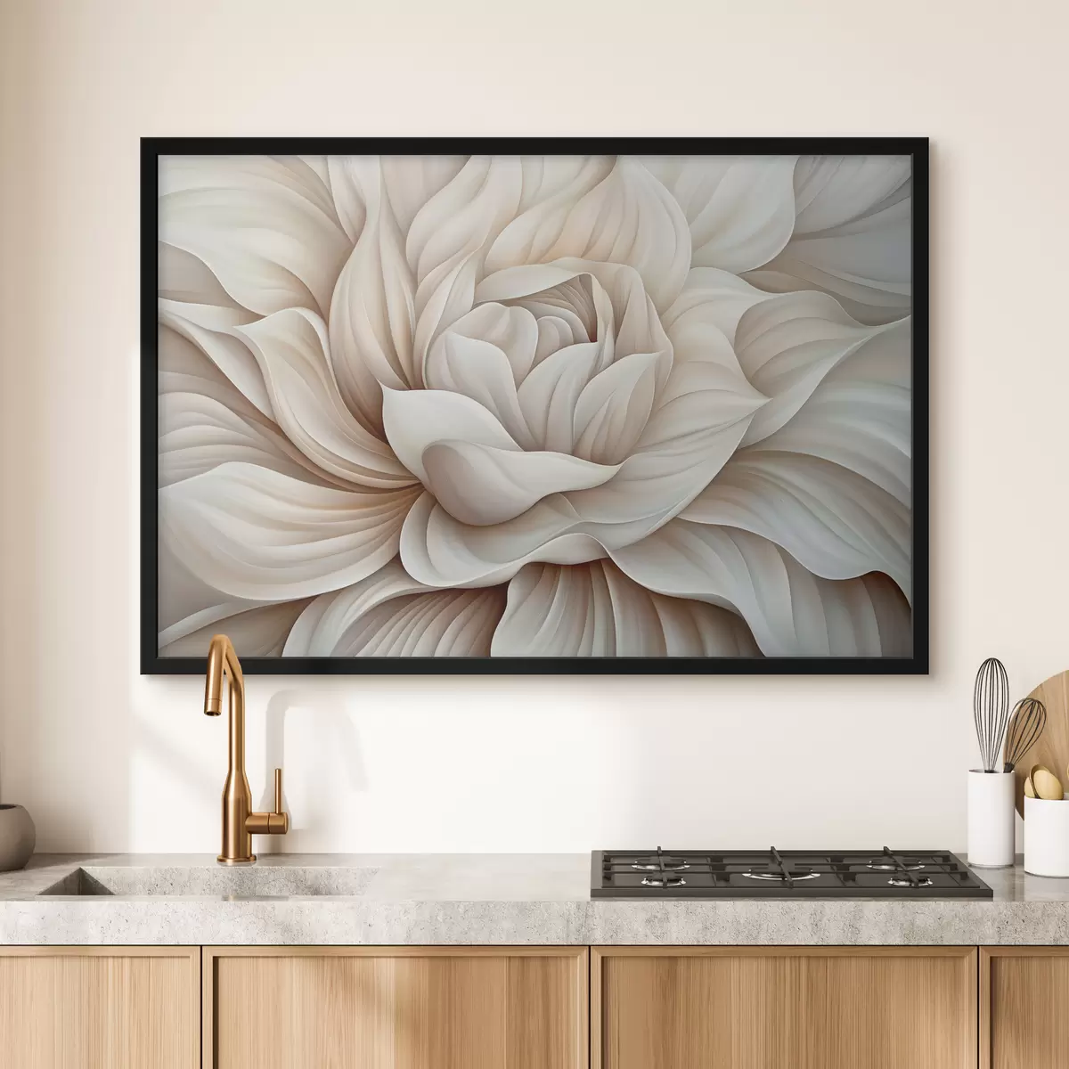 Poster Bloemblaadjes van een grote abstracte bloem f40352