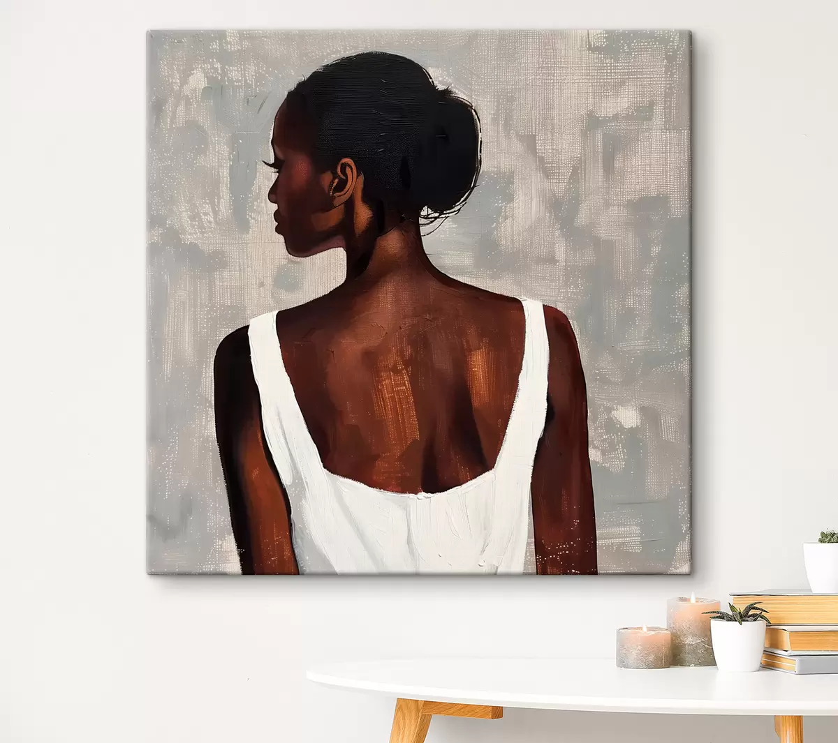  Peintures Fille en robe blanche s40440