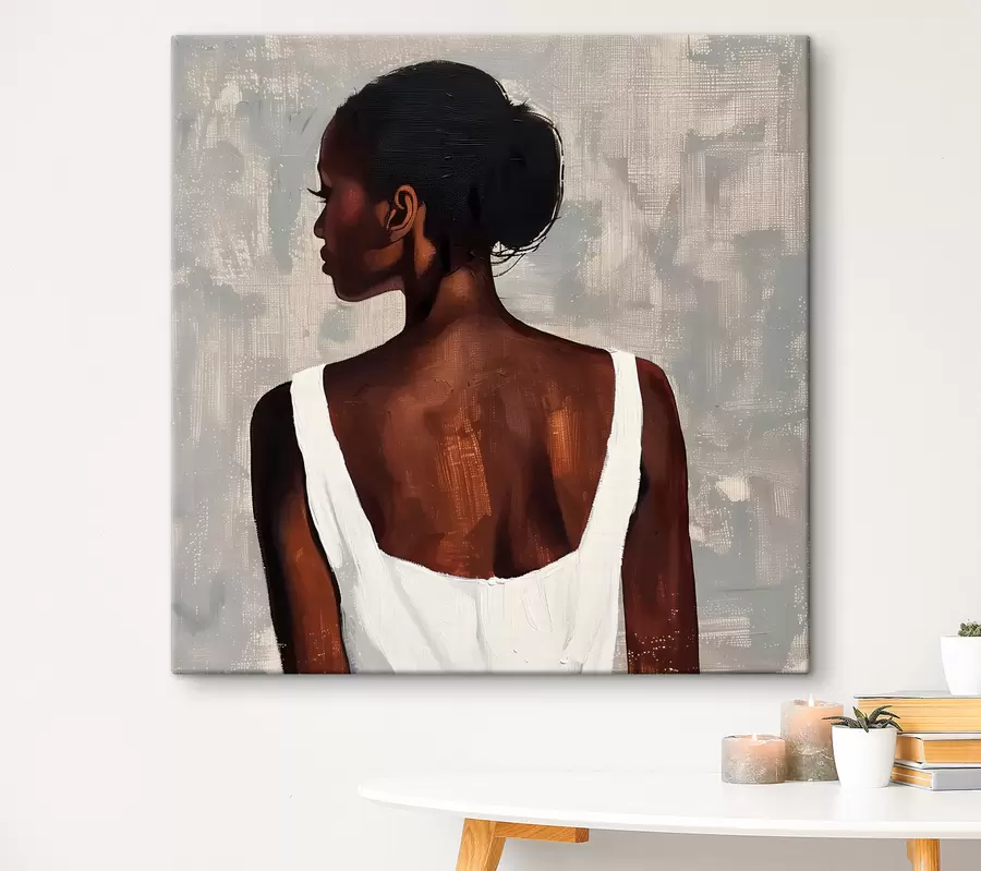  Peintures Fille en robe blanche s40440