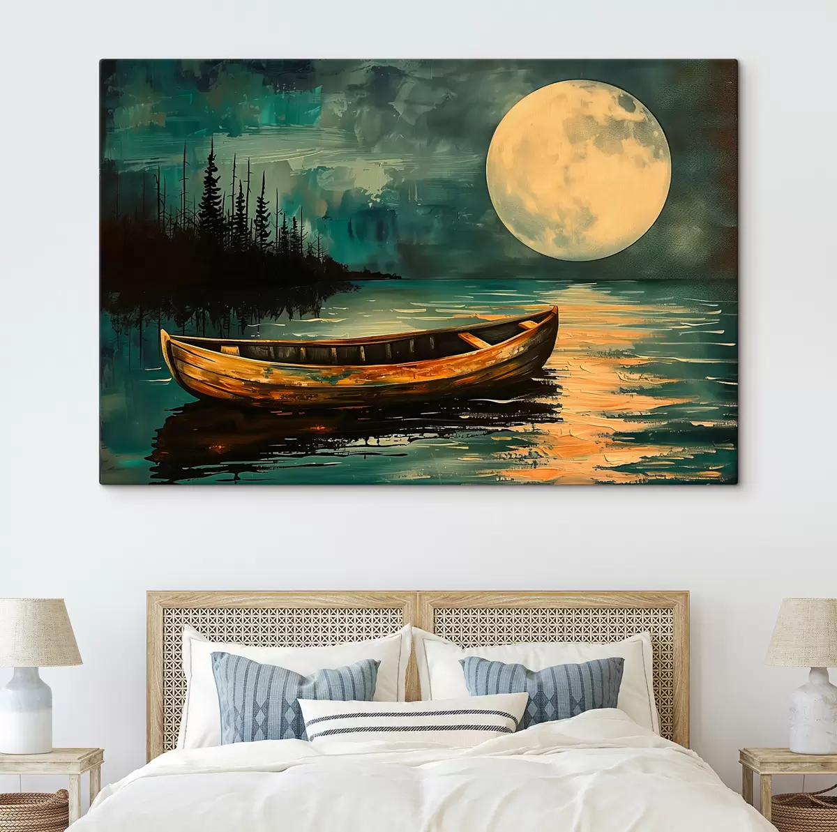  Peintures Bateau sur fond de ciel étoilé s40442