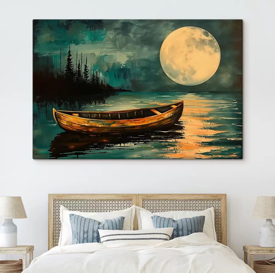  Peintures Bateau sur fond de ciel étoilé s40442