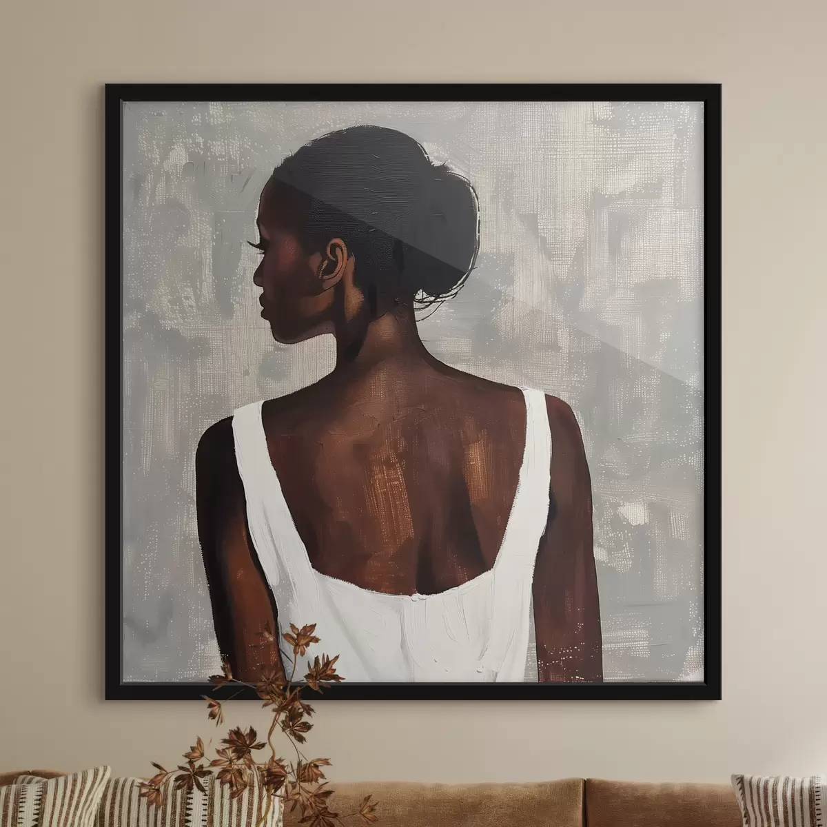 Poster Meisje in witte jurk f40440