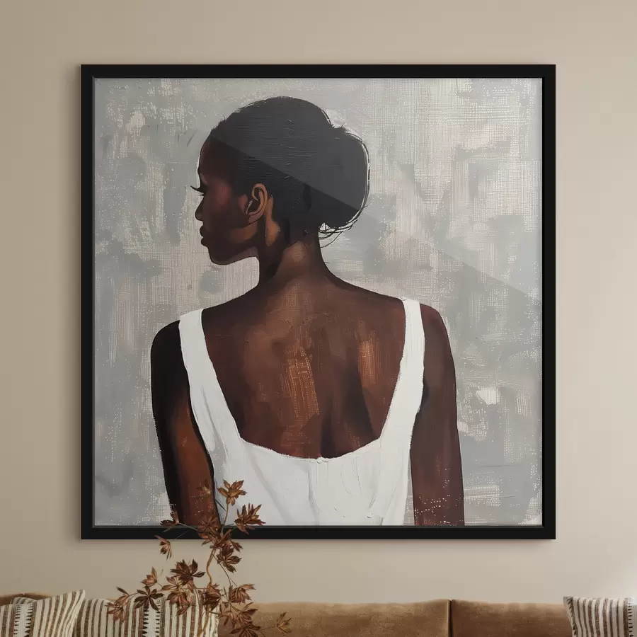 Fotobehang Meisje in witte jurk f40440