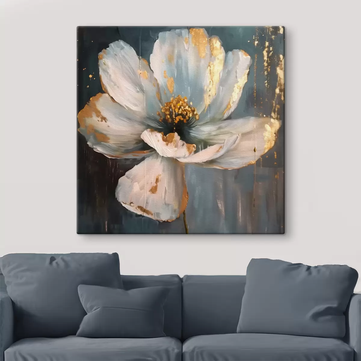  Schilderijen Een grote witte bloem s40513