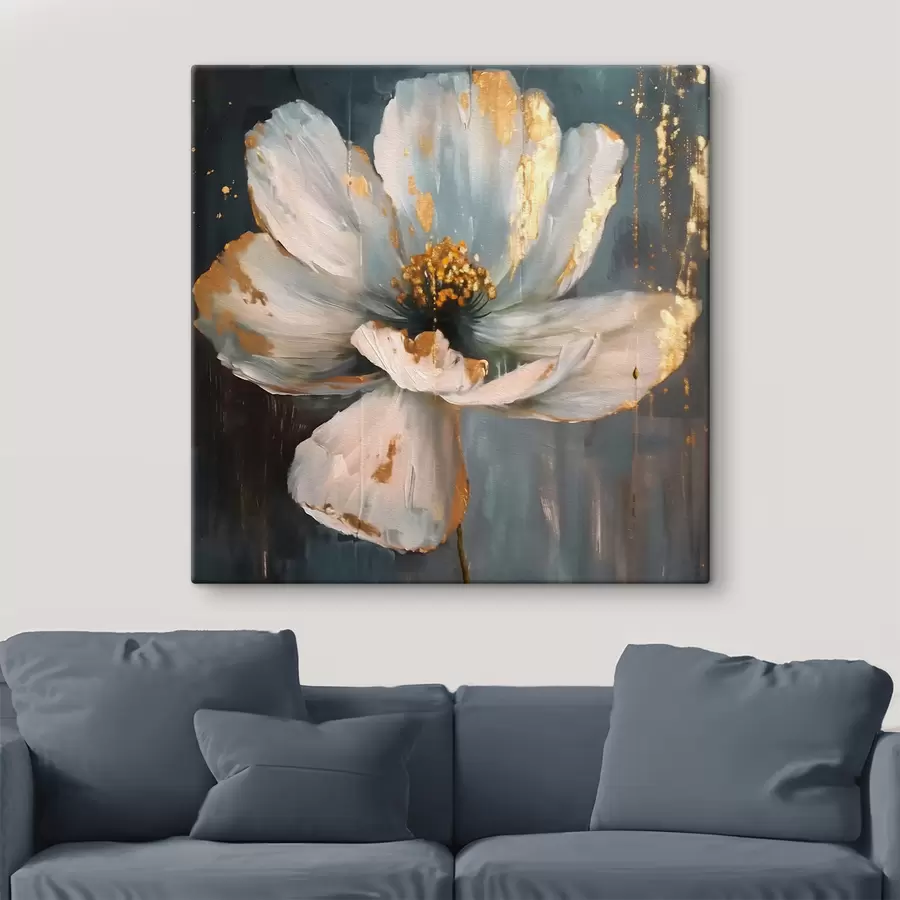  Schilderijen Een grote witte bloem s40513