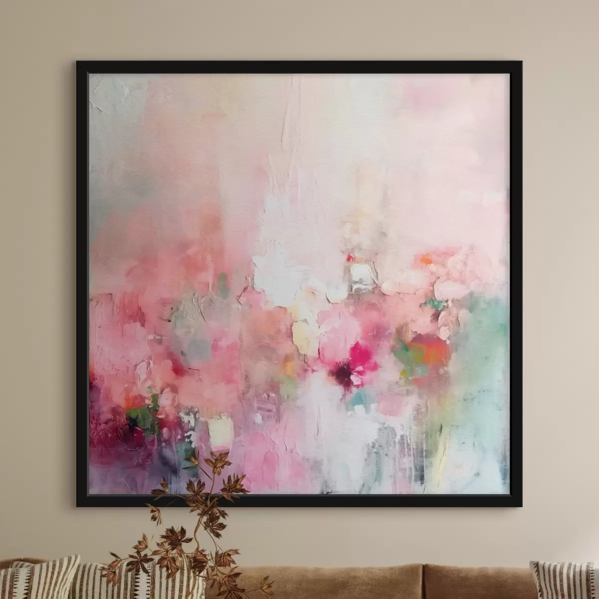 Poster Abstracte grote penseelstreken moderne stijl f40512