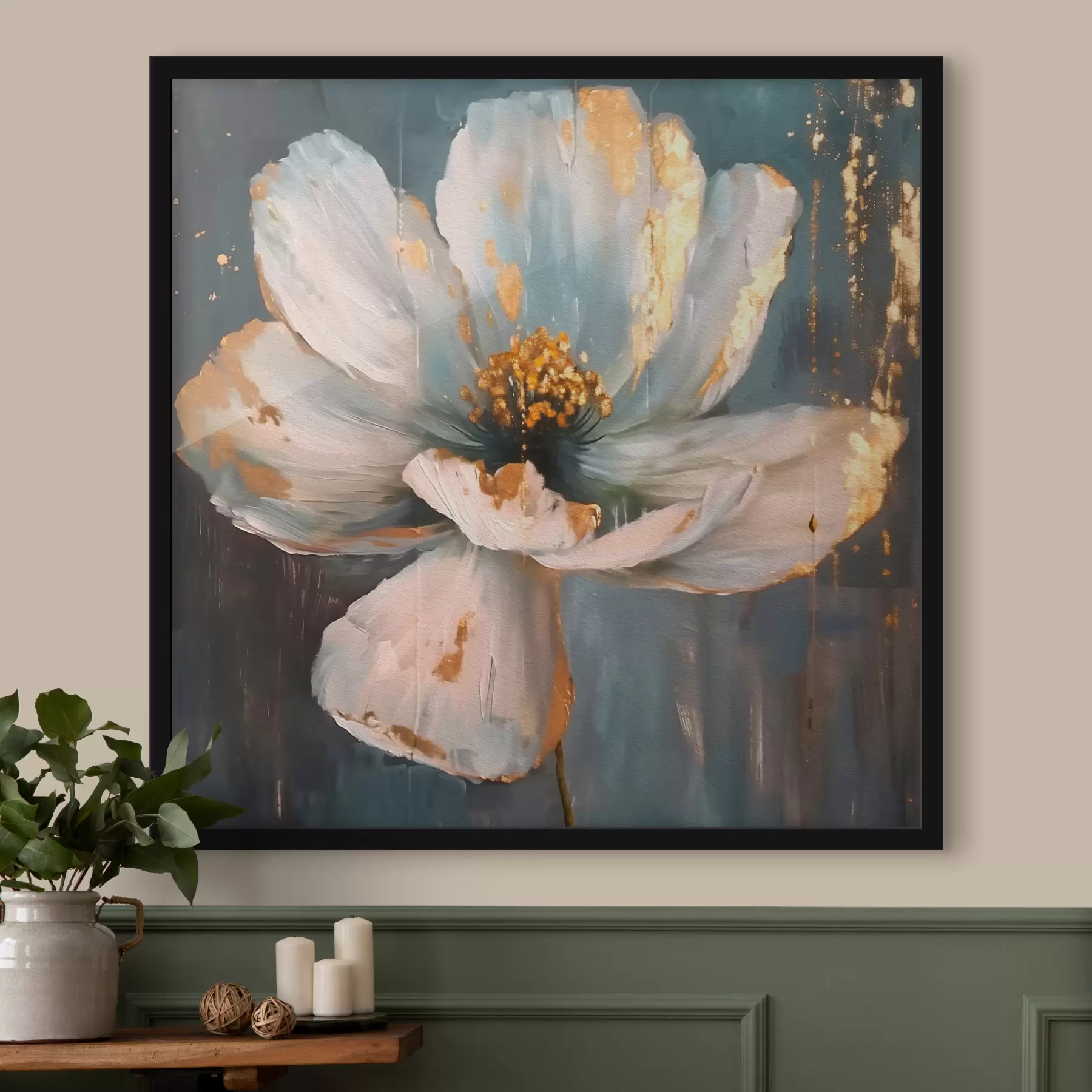 Fotobehang Een grote witte bloem f40513