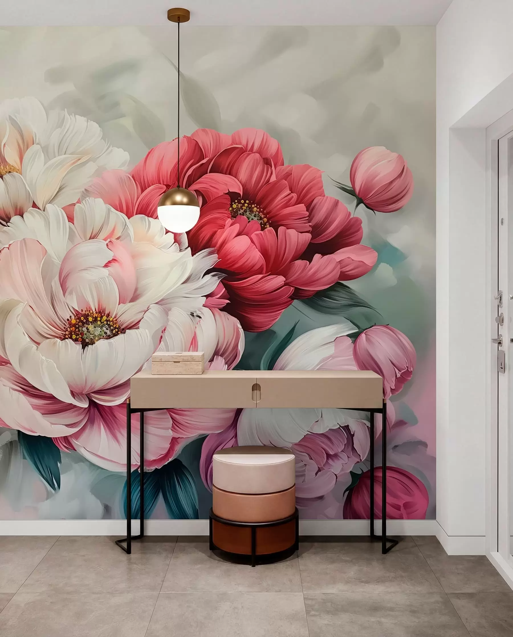 Papier peint photo Un grand bouquet de pivoines w01038