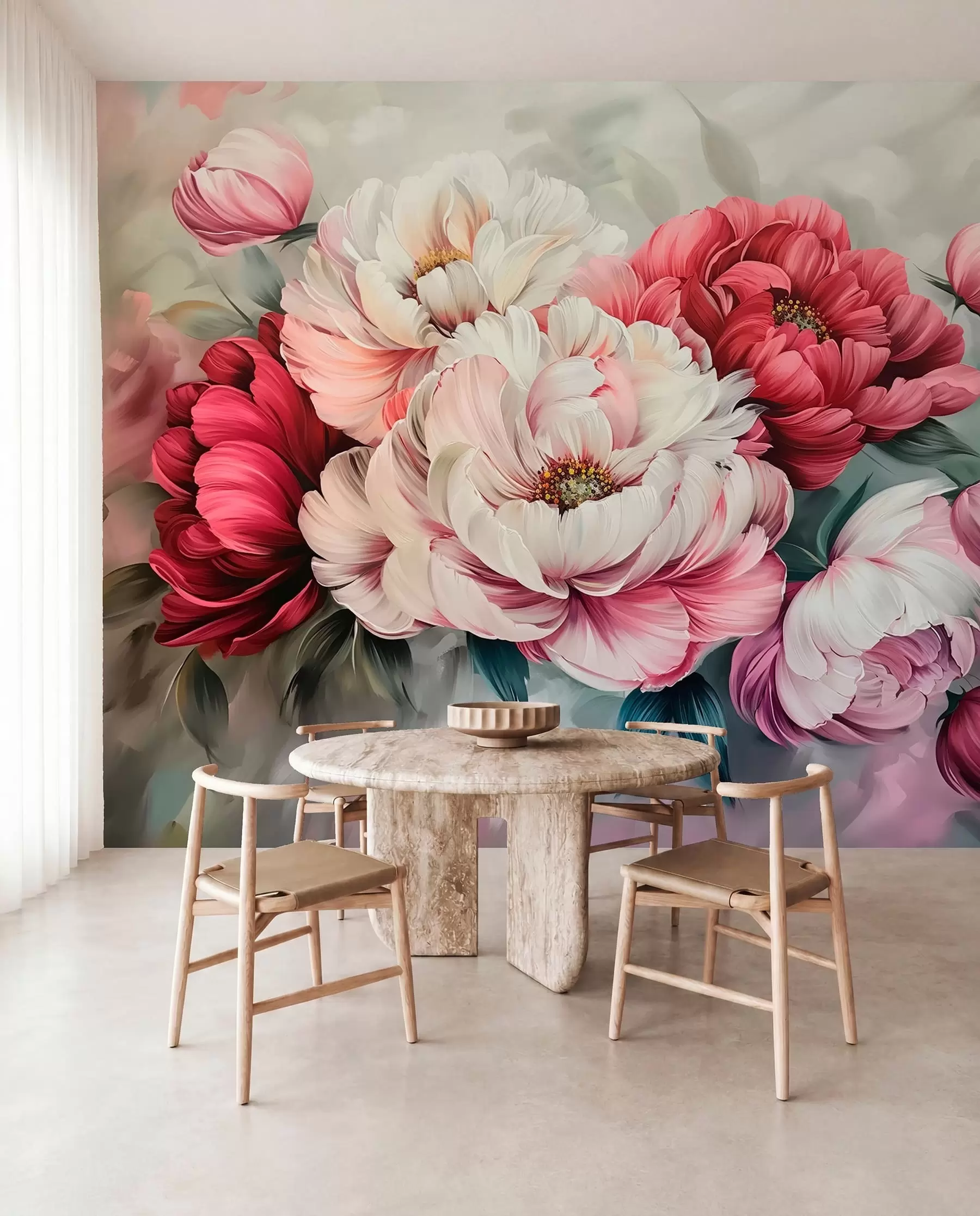 Papier peint photo Un grand bouquet de pivoines w01038
