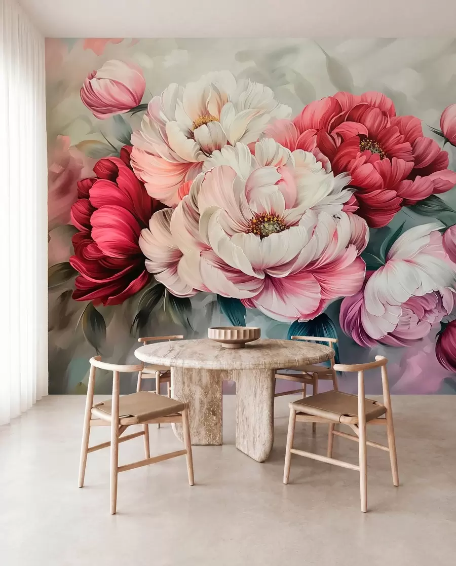 Papier peint photo Un grand bouquet de pivoines w01038