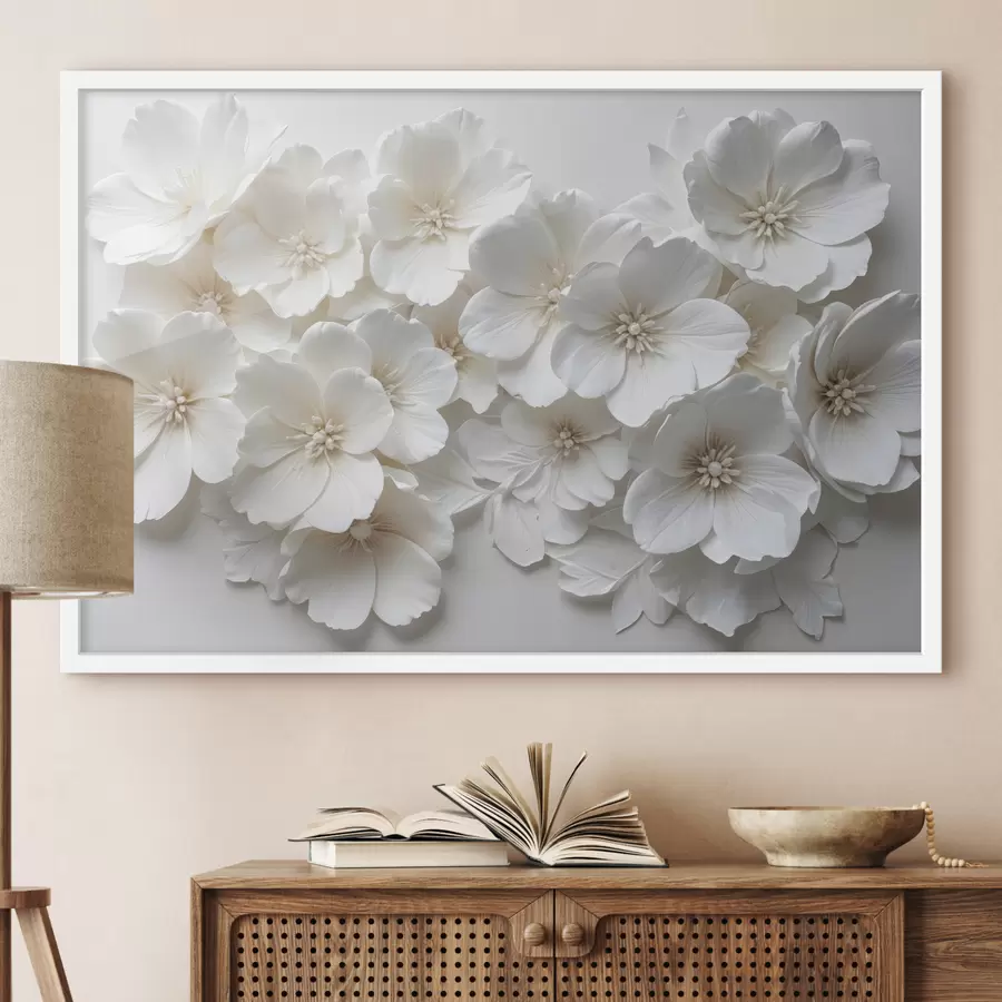 Papier peint photo Cascade de fleurs blanches f40548