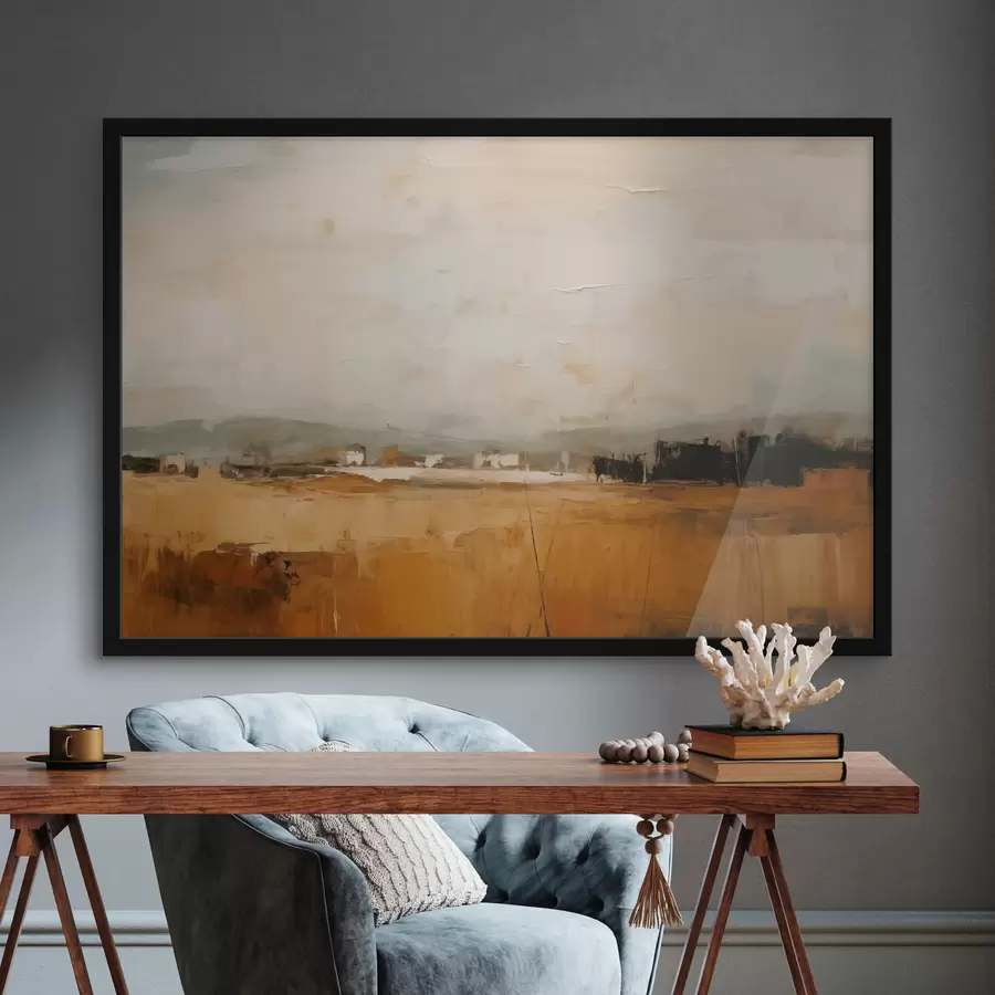 Fotobehang Abstract schilderij van een veld, imitatie van penseelstreken f40534