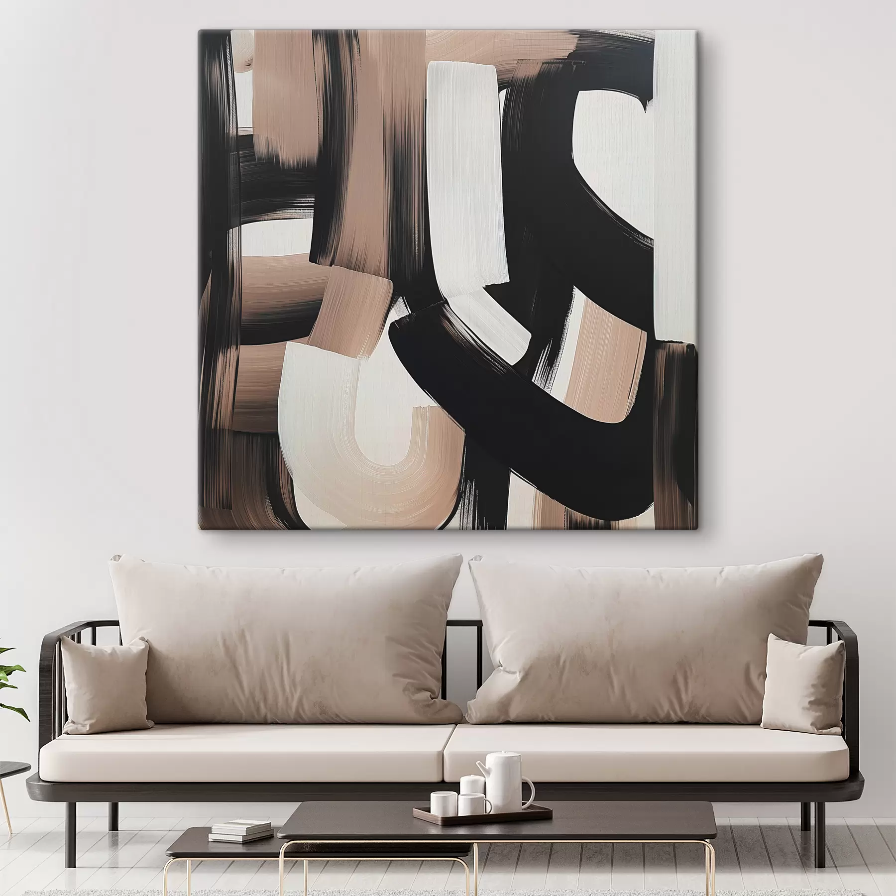 Fotobehang Abstract schilderij met grote penseelstreken s40581