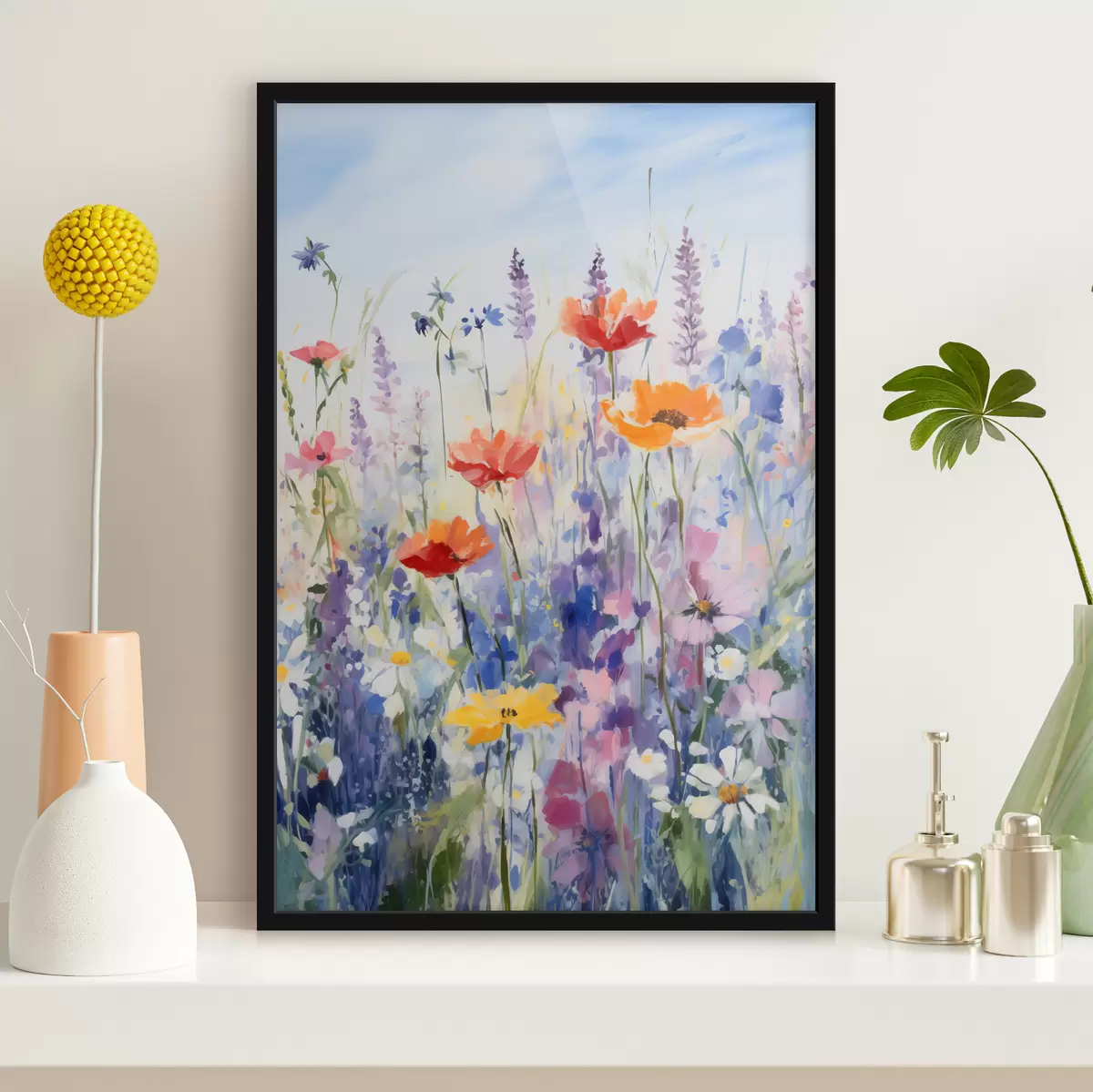 Poster Aquarel wilde bloemen f40503