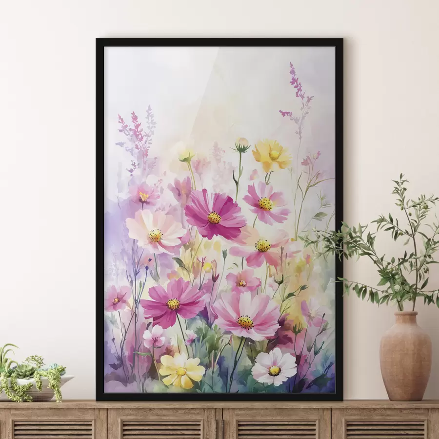 Fotobehang Abstracte aquarel wilde bloemen f40538
