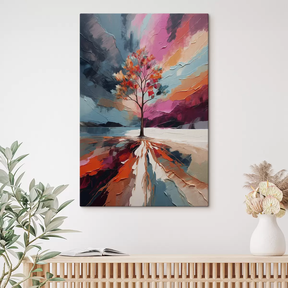  Schilderijen Abstract acryl schilderij met boom s40461