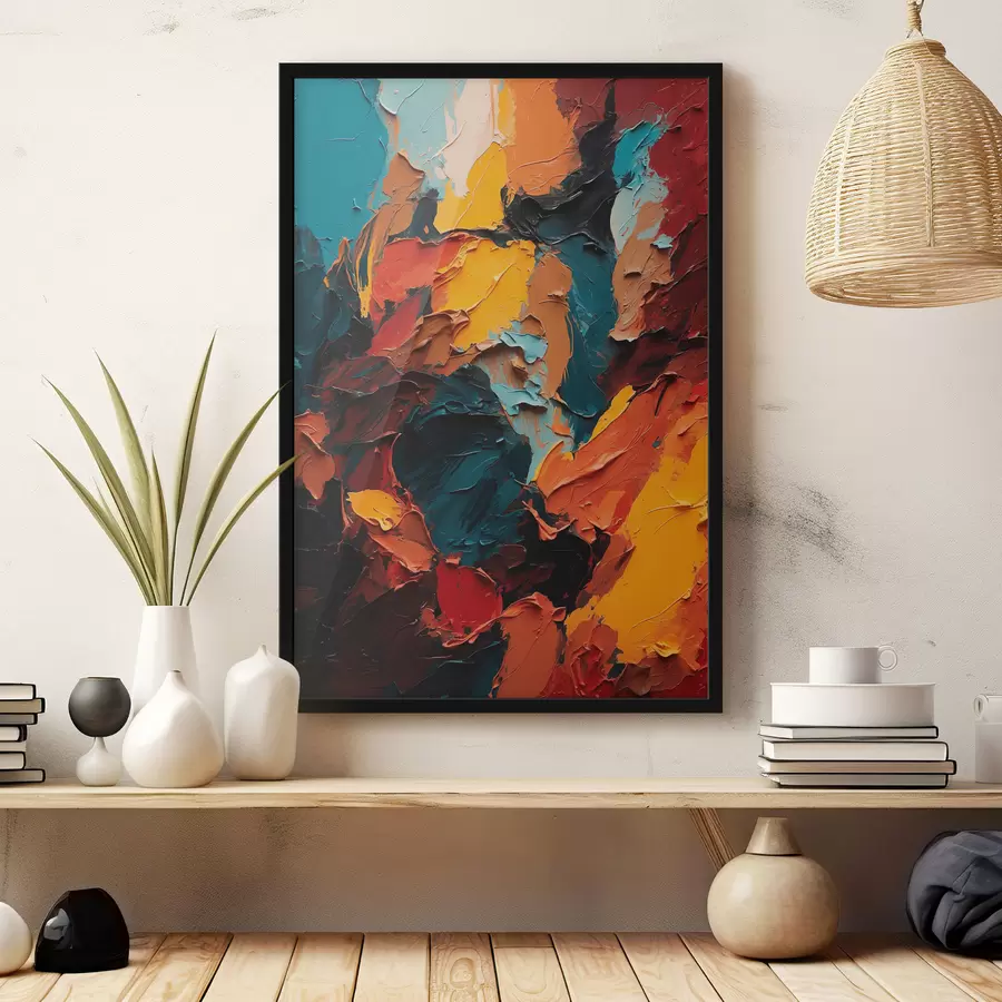 Fotobehang Abstract veelkleurig olieverfschilderij f40457