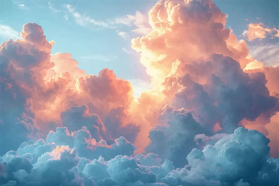 Papier peint photo Nuages colorés w01509