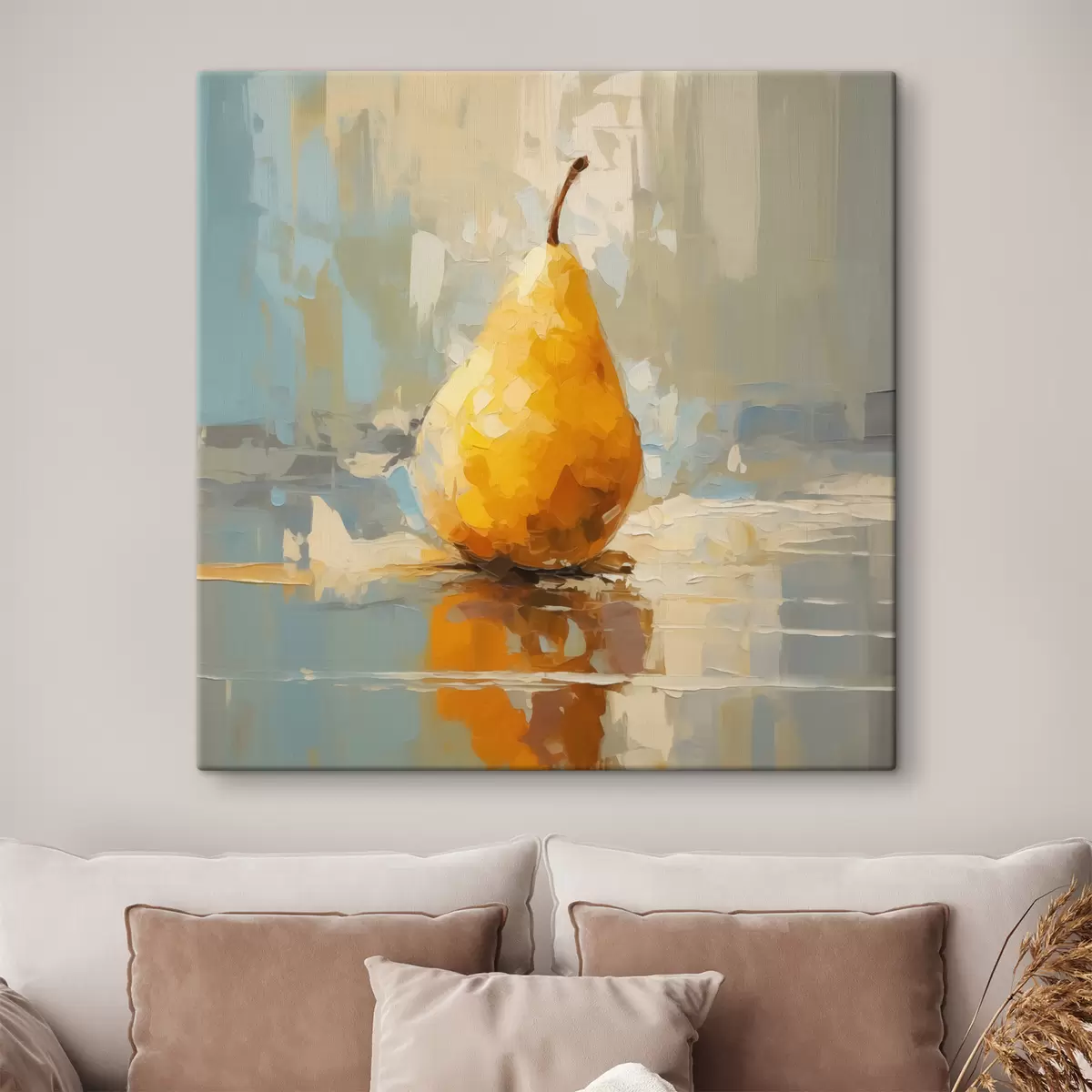  Peintures Poire brillante se reflétant sur la surface s40690