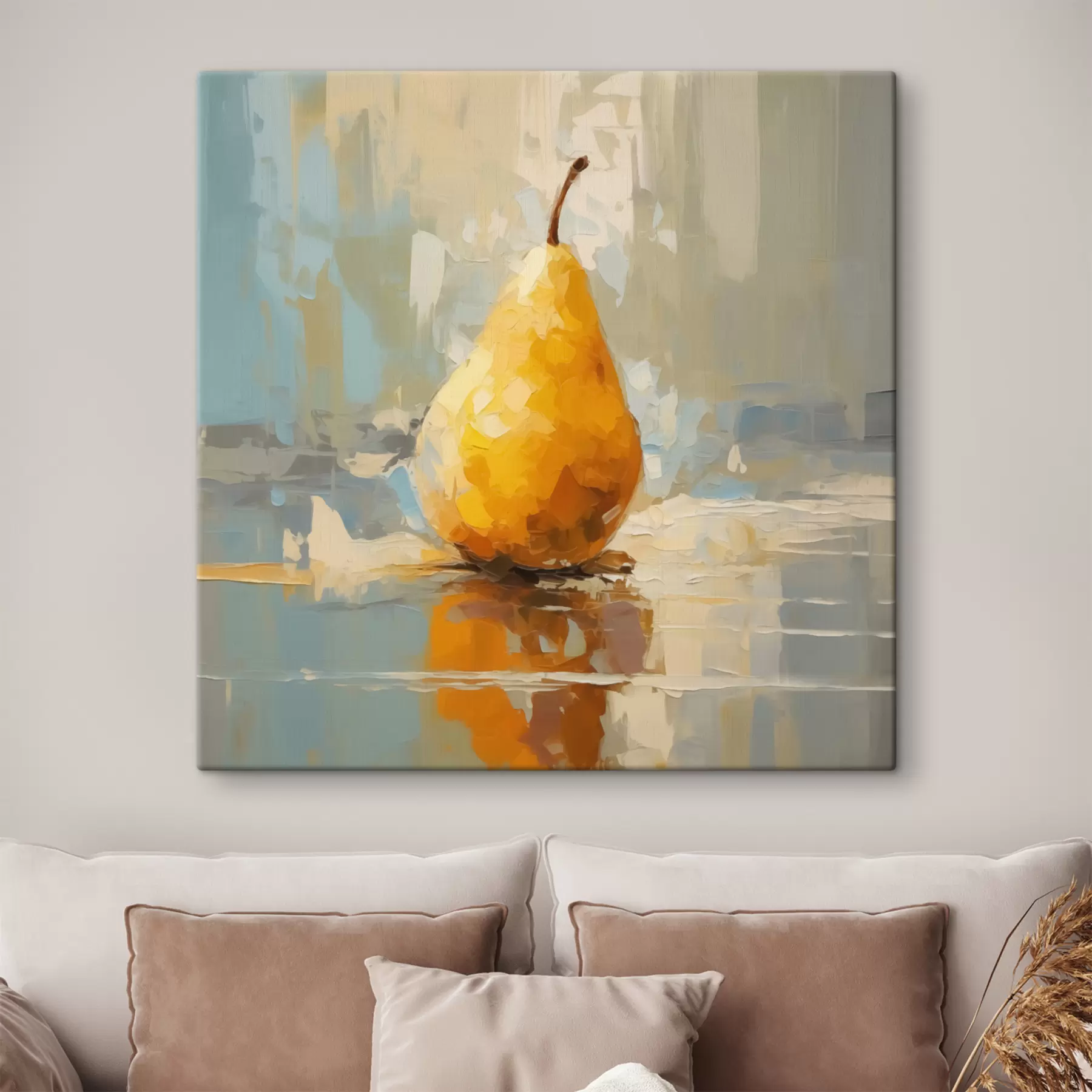 Fotobehang Heldere peer die reflecteert op oppervlak s40690