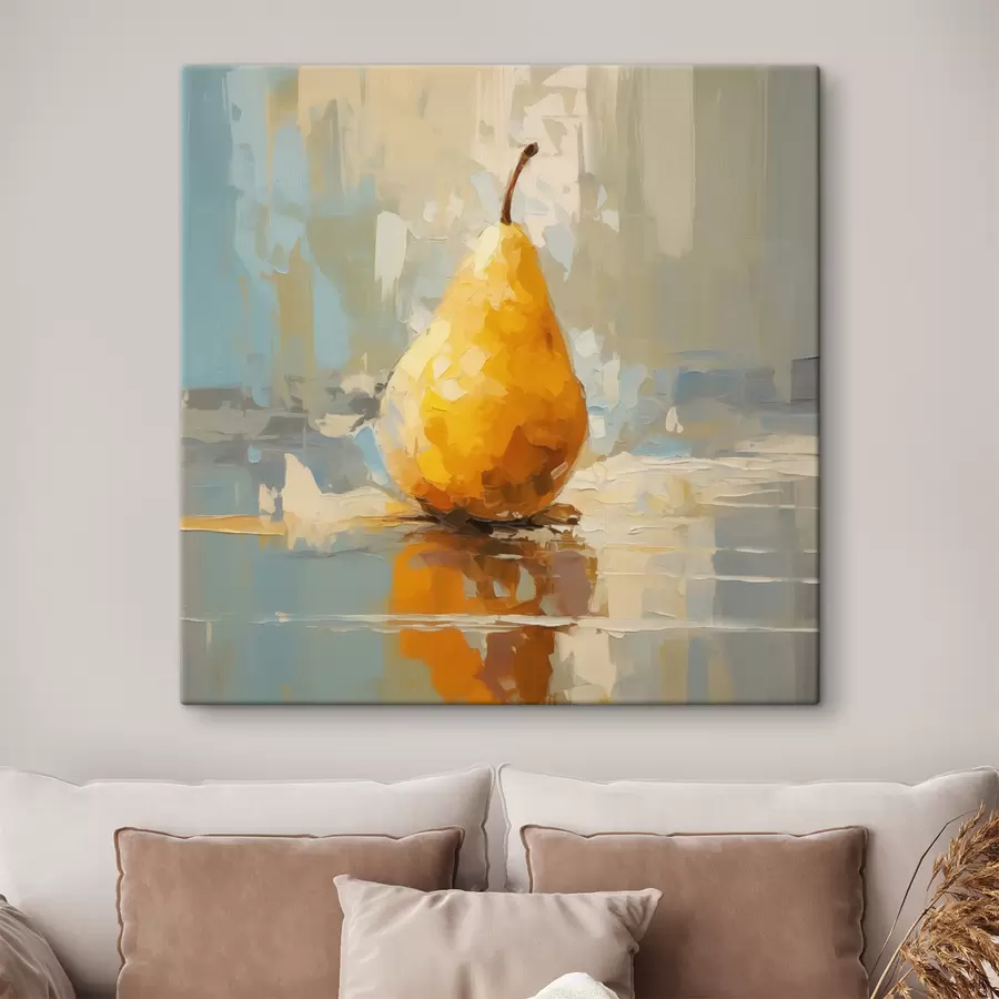  Schilderijen Heldere peer die reflecteert op oppervlak s40690