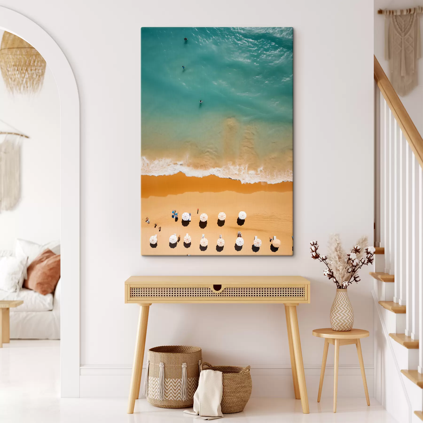 Fotobehang Minimalistisch landschapsaanzicht van boven zee en strand s40725