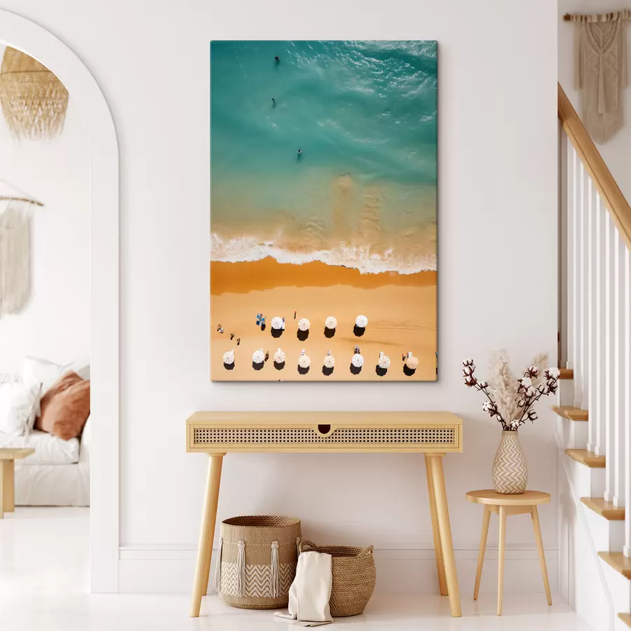  Peintures Vue minimaliste d'un paysage au-dessus de la mer et de la plage s40725