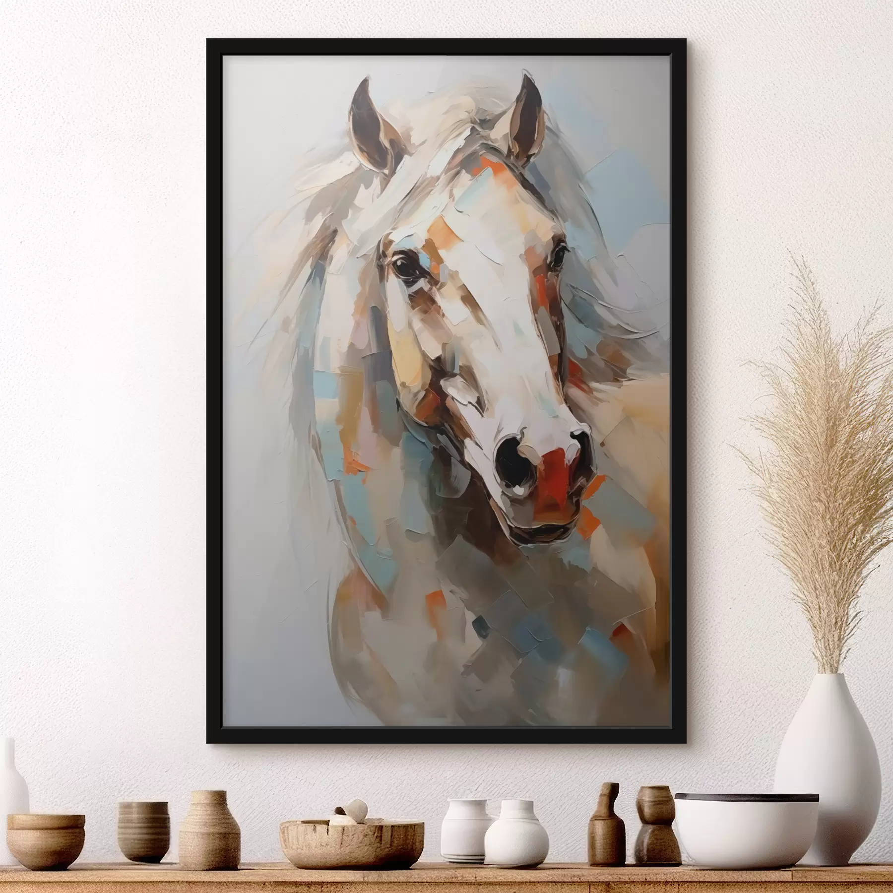 Papier peint photo Portrait abstrait d'un cheval blanc f40686