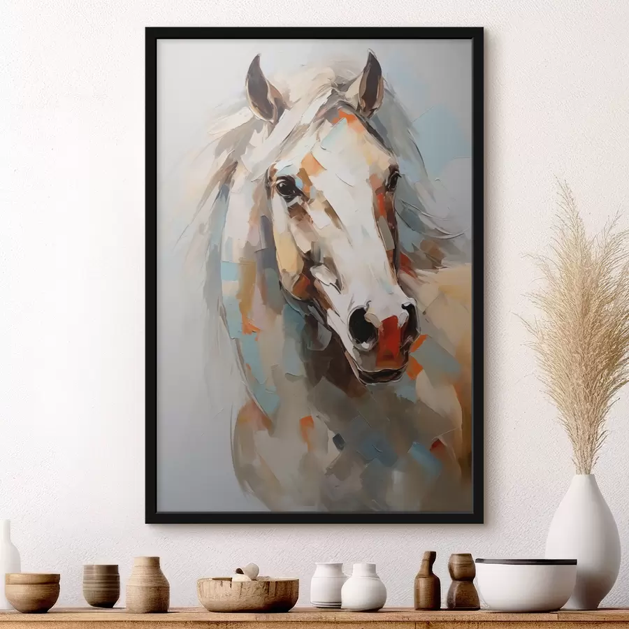 Papier peint photo Portrait abstrait d'un cheval blanc f40686