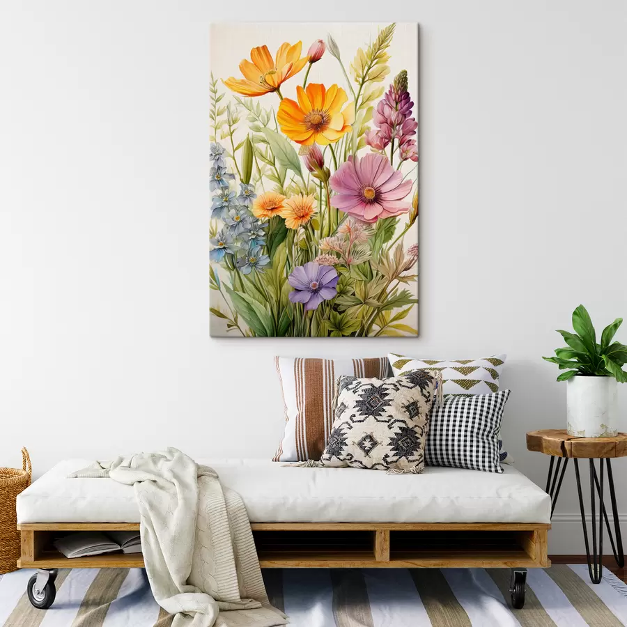  Peintures fleurs sauvages multicolores, arrangement floral s40708