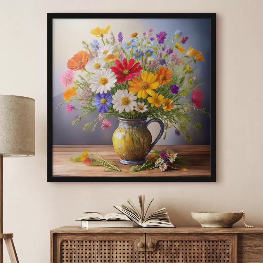 Papier peint photo un bouquet lumineux de fleurs sauvages f40707