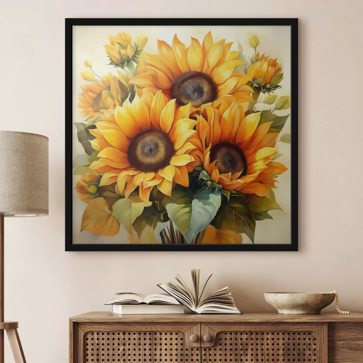 Affiche grands tournesols, tournesols jaunes f40710