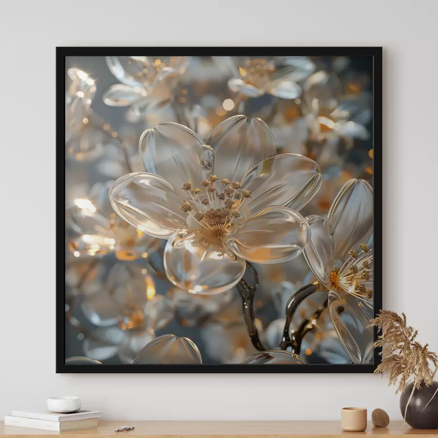 Fotobehang Glazen bloemen in pastelkleuren f40660