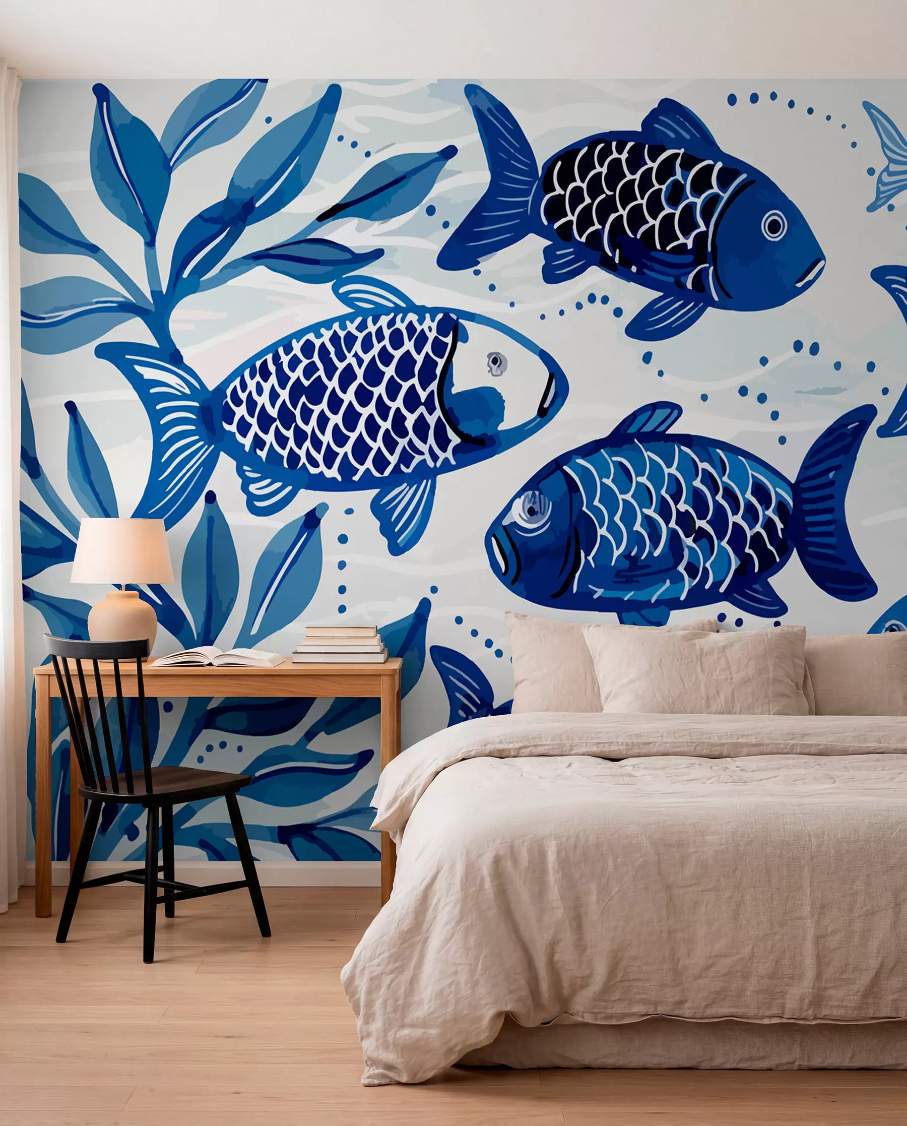 Fotobehang Blauwe vis w01062