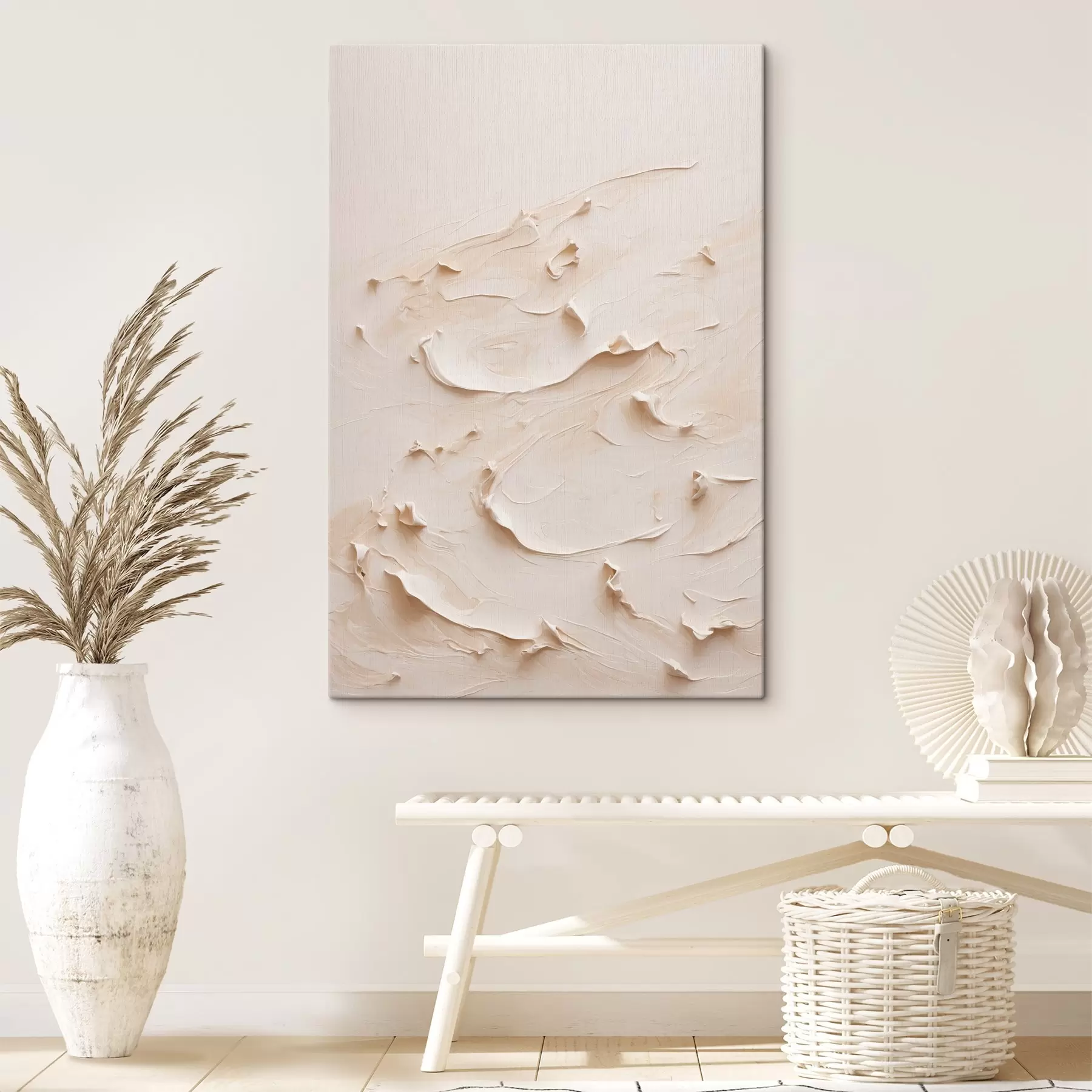 Papier peint photo Peinture abstraite à l'huile blanche s40623